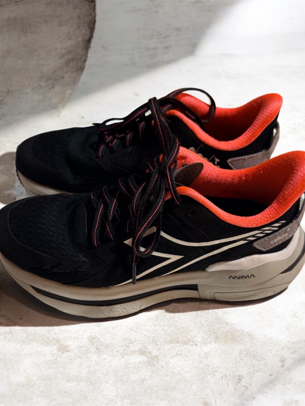 Diadora Cellula Women’s Running Shoes Black Silver Orange Size 8.5 EU 39